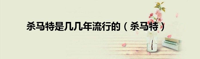杀马特是几几年流行的（杀马特）(图1)